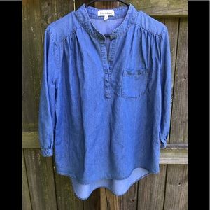 Anthropologie Hester & Orchard Chambray Top